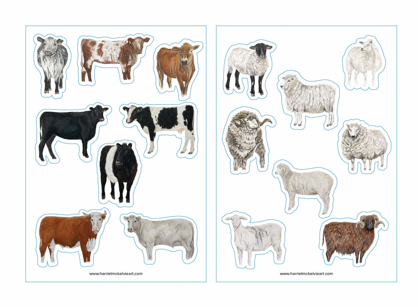 Cow Breed Stickers